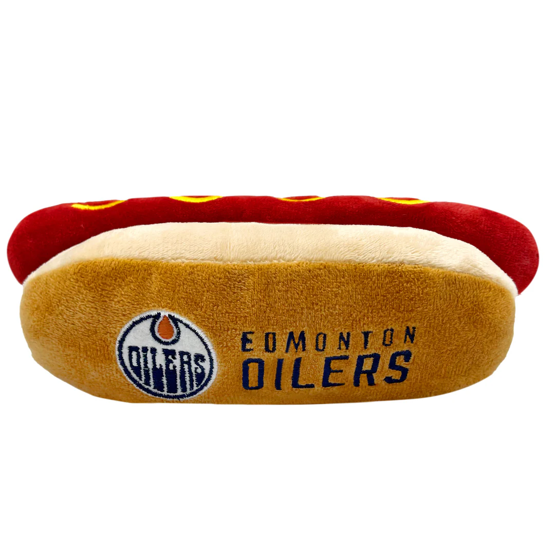 Pets First NHL Edmonton Oilers Pet Arena Snax Hot Dog Toy - Image 3