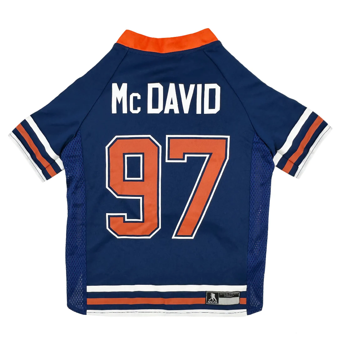 Pets First NHL Edmonton Oilers Connor McDavid Pet Jersey