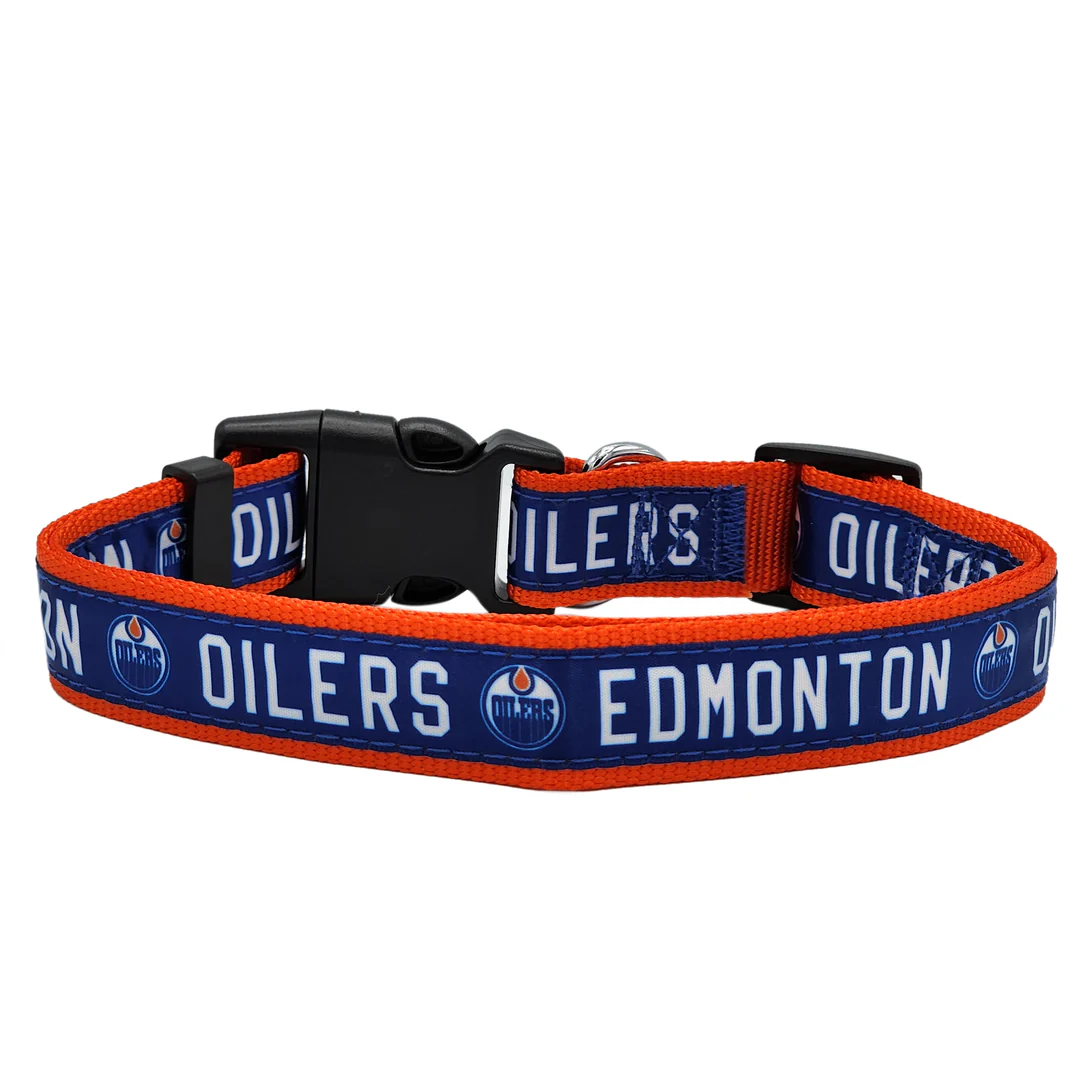 Pets First NHL Edmonton Oilers Satin Pet Collar