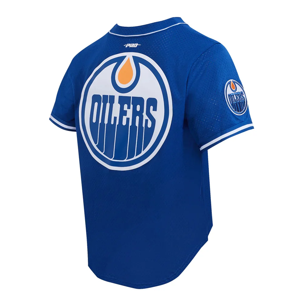 Pro Standard Men's NHL Edmonton Oilers Mesh Baseball Jersey - Image 2