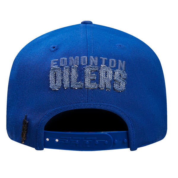Pro Standard NHL Men's Edmonton Oilers Varsity Blues Snapback Cap Blue - Image 2