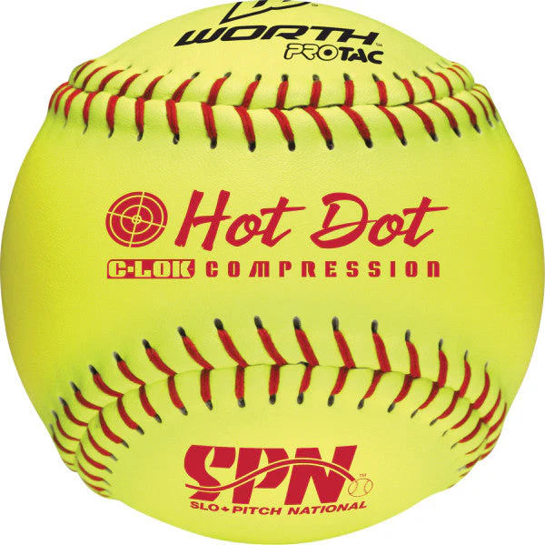 Worth 11" SPN Hot Dot SPN11HDSY Optic Softball-Dozen - Image 2
