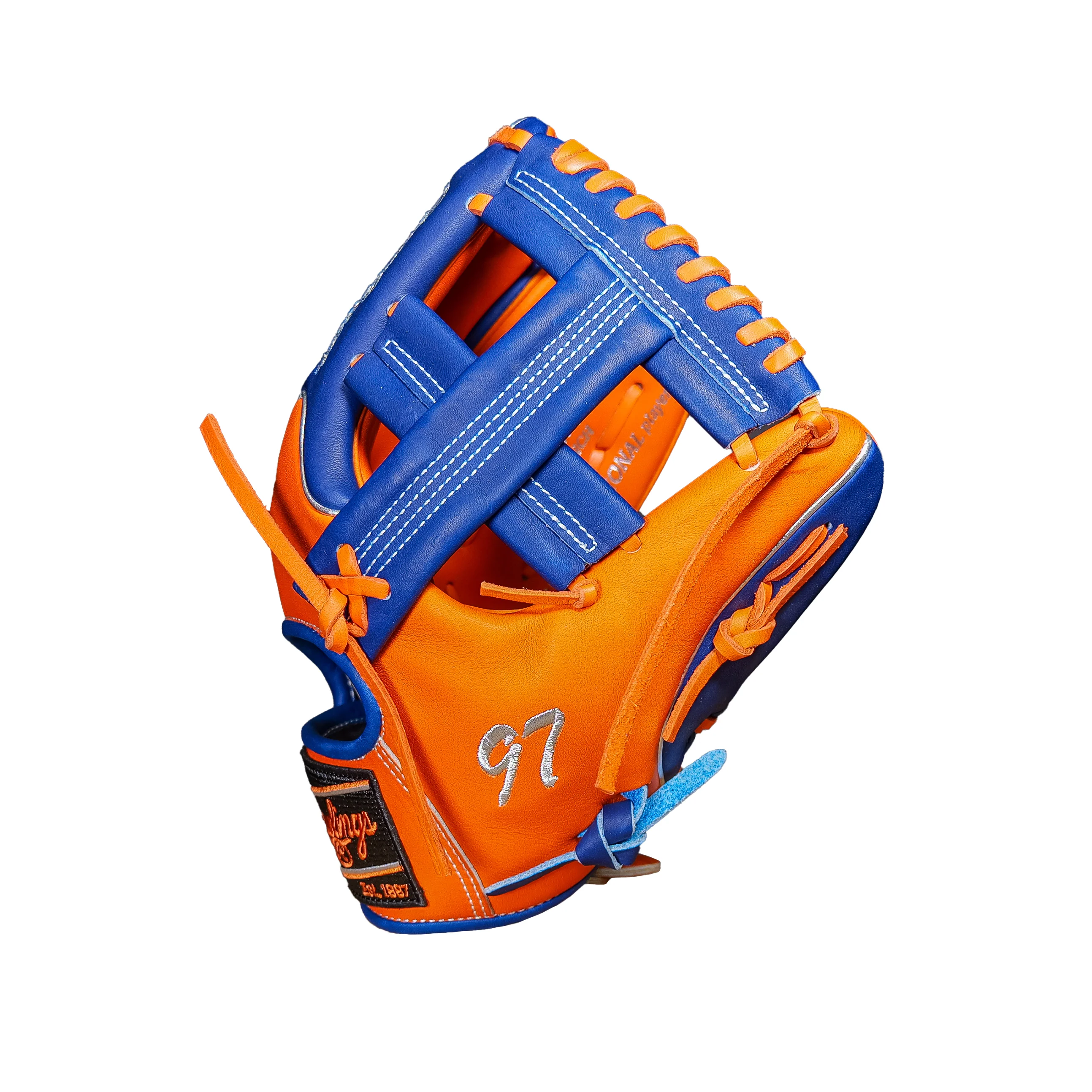 Rawlings Heart of the Hide PRO204W Orange/Royal United Exclusive Custom Baseball Glove