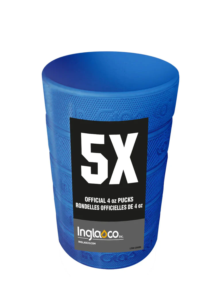 Inglasco Junior 5-Pack 4oz Blue Hockey Puck