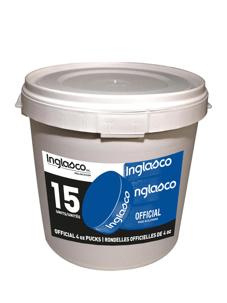 Inglasco Junior Pail of 15 4oz Blue Hockey Pucks