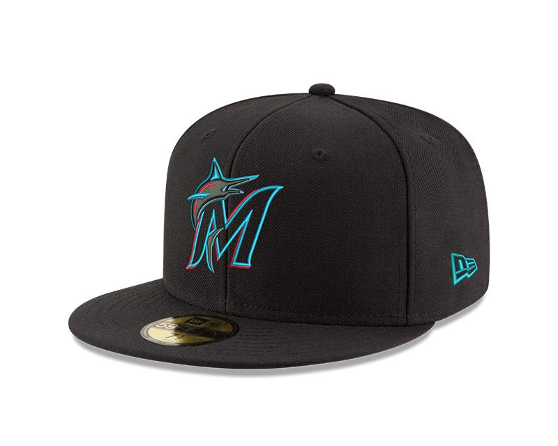 New Era Men's MLB Miami Marlins Authentic Collection 59FIFTY Home Fitted Hat