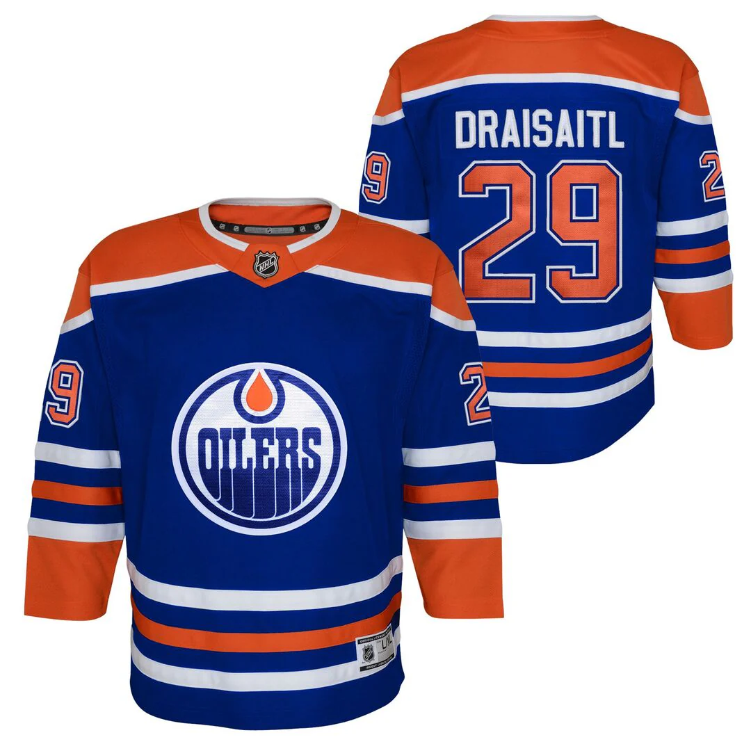 NHL Branded Youth Edmonton Oilers Leon Draisaitl Home Jersey - Image 3