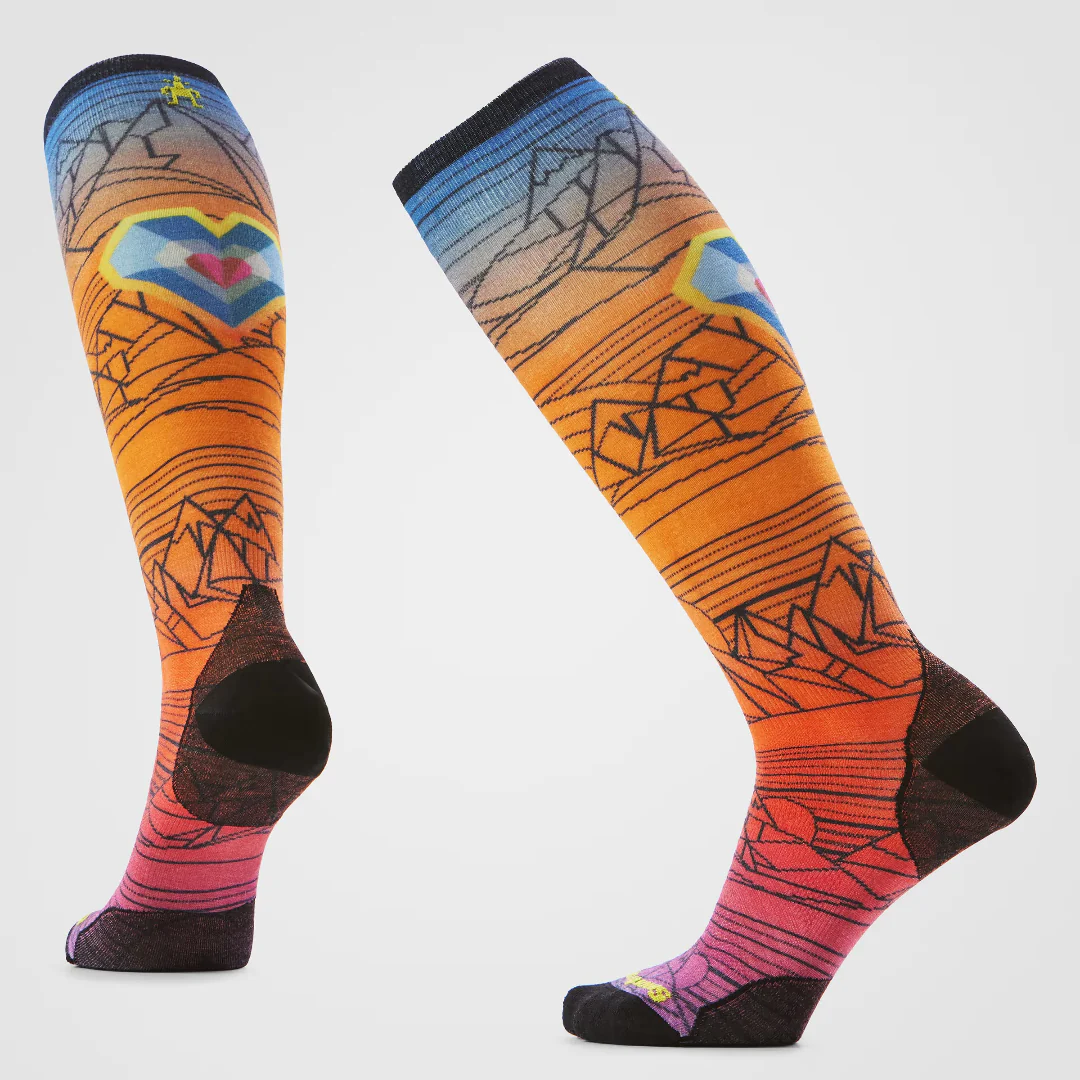Smartwool Men's Ski Zero Cushion Geo Peaks Print OTC Socks