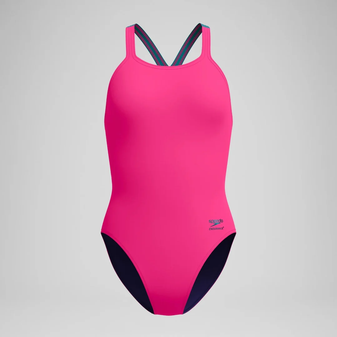 Speedo Women's Solid Powerback Once Piece Swimsuit