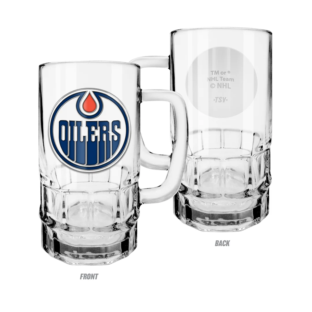 The Sports Vault NHL Edmonton Oilers Medallion Beer Stein Mug 18 oz - Image 2