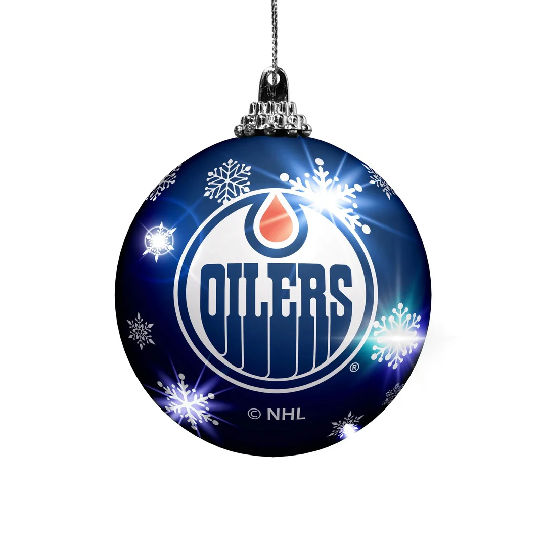 The Sports Vault NHL Edmonton Oilers 2-Pack Light Up Ornaments - Image 2