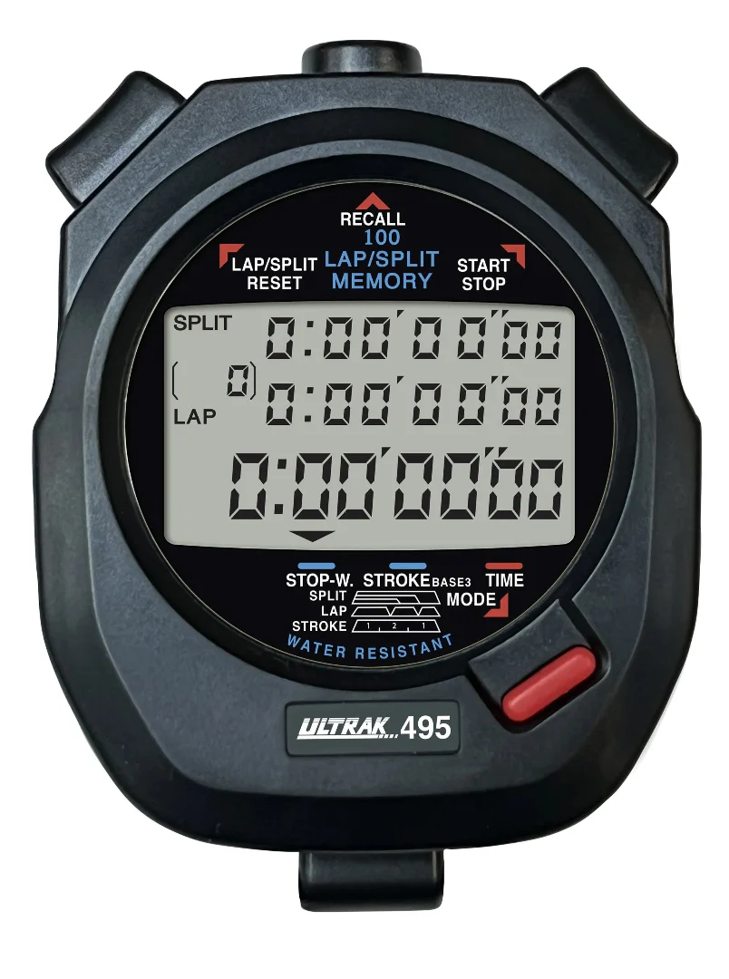 Ultrak 495 - 3 Line Display/100 Dual Split Memory Stopwatch